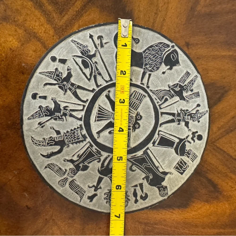 Babylonian Hittite Gods Basalt Stone Disc 7” - Picture 6 of 6